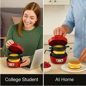 Hamilton Beach Breakfast Sandwich Maker 25477 Red Quick & Easy